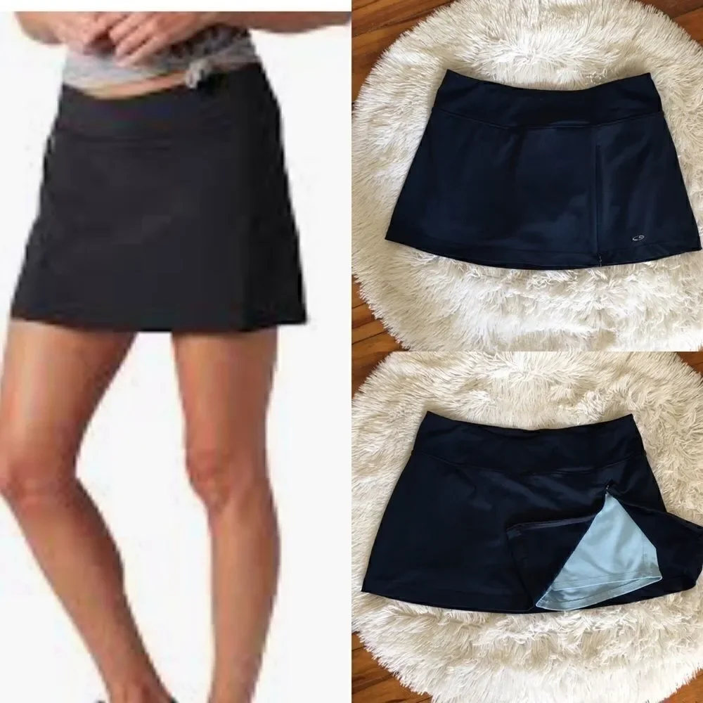 Champion thigh zip slit active shorts under skirt